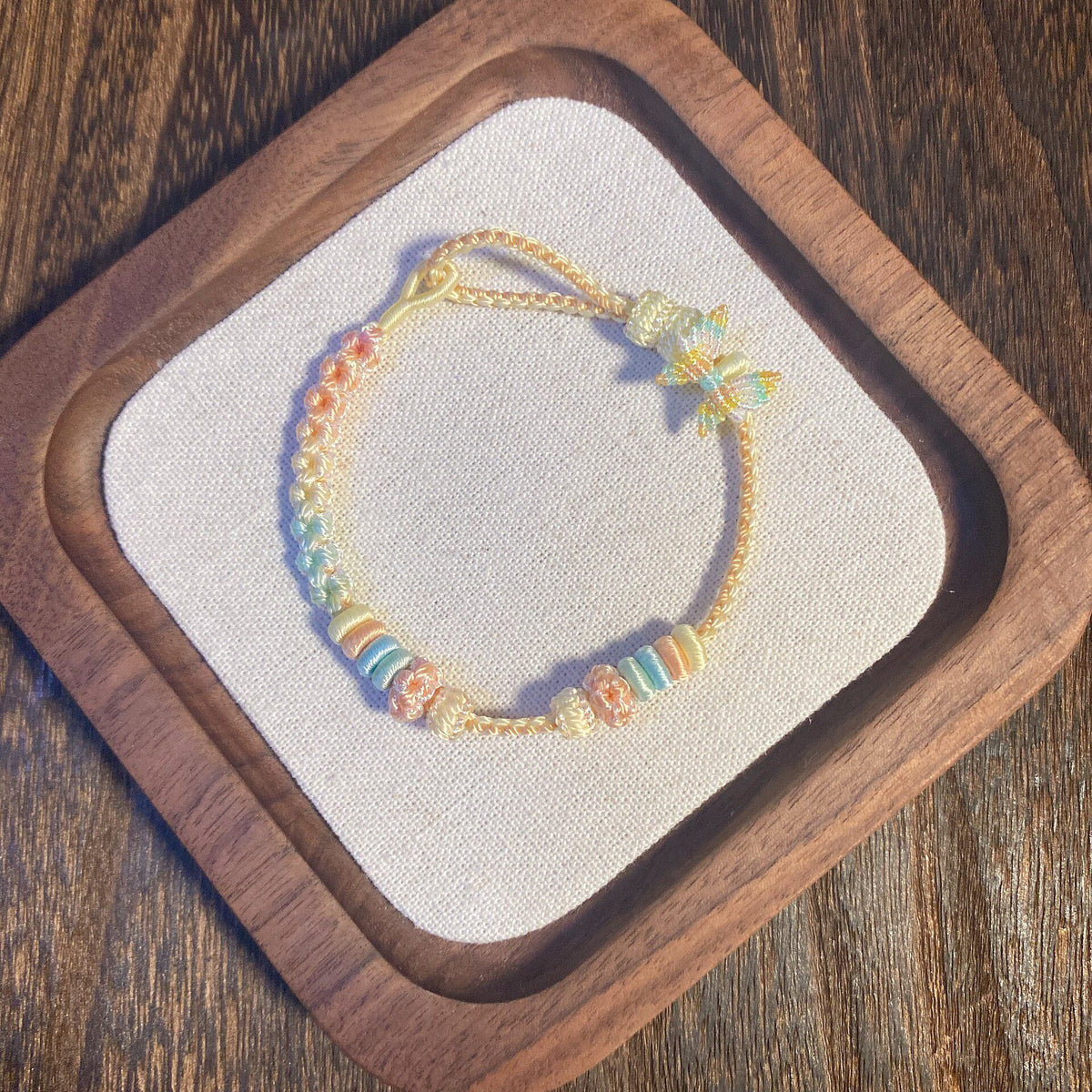 Handmade Knotted Bracelet Pastel Gradient