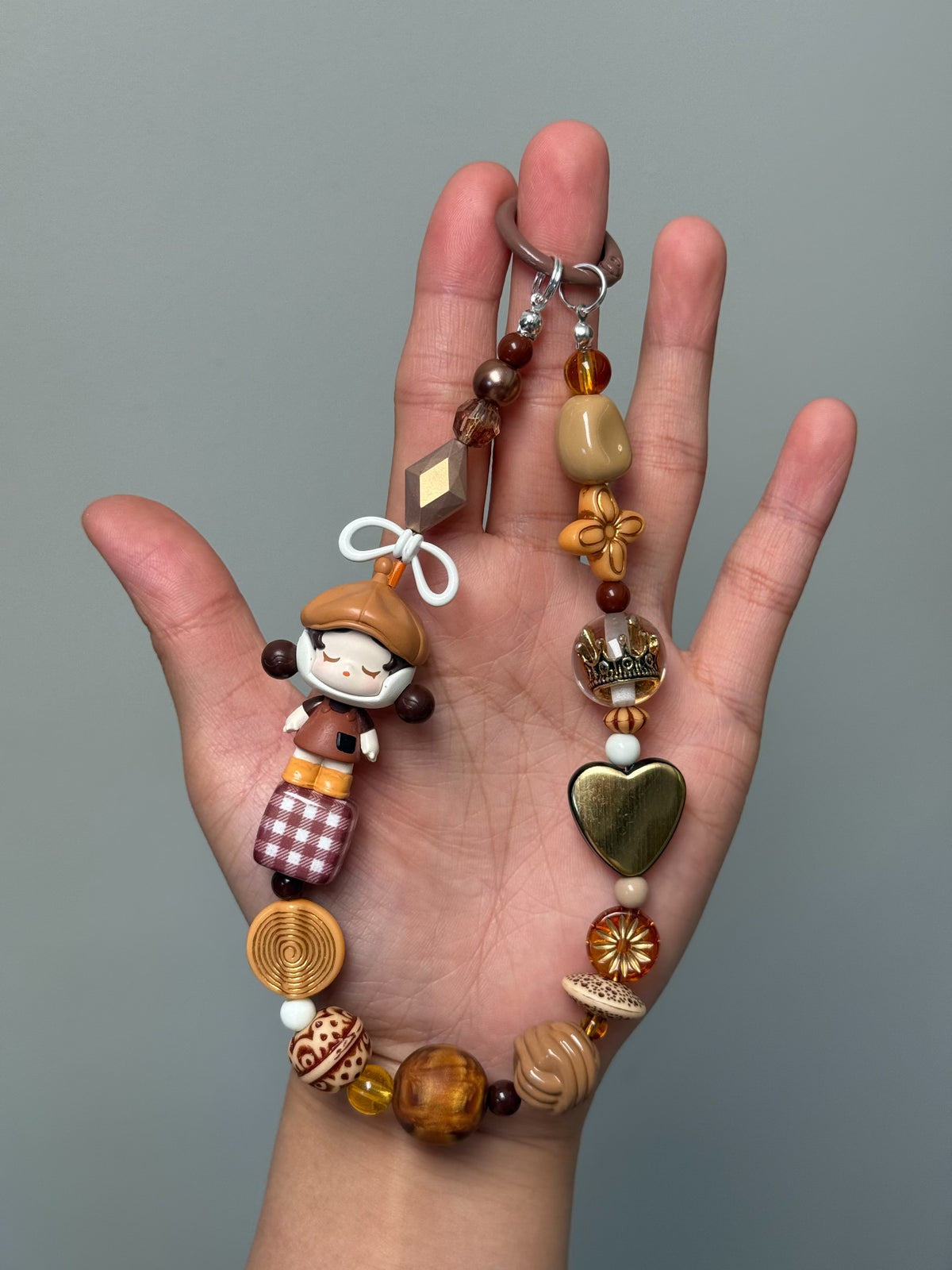 Beaded Phone Charm Bag Keychain