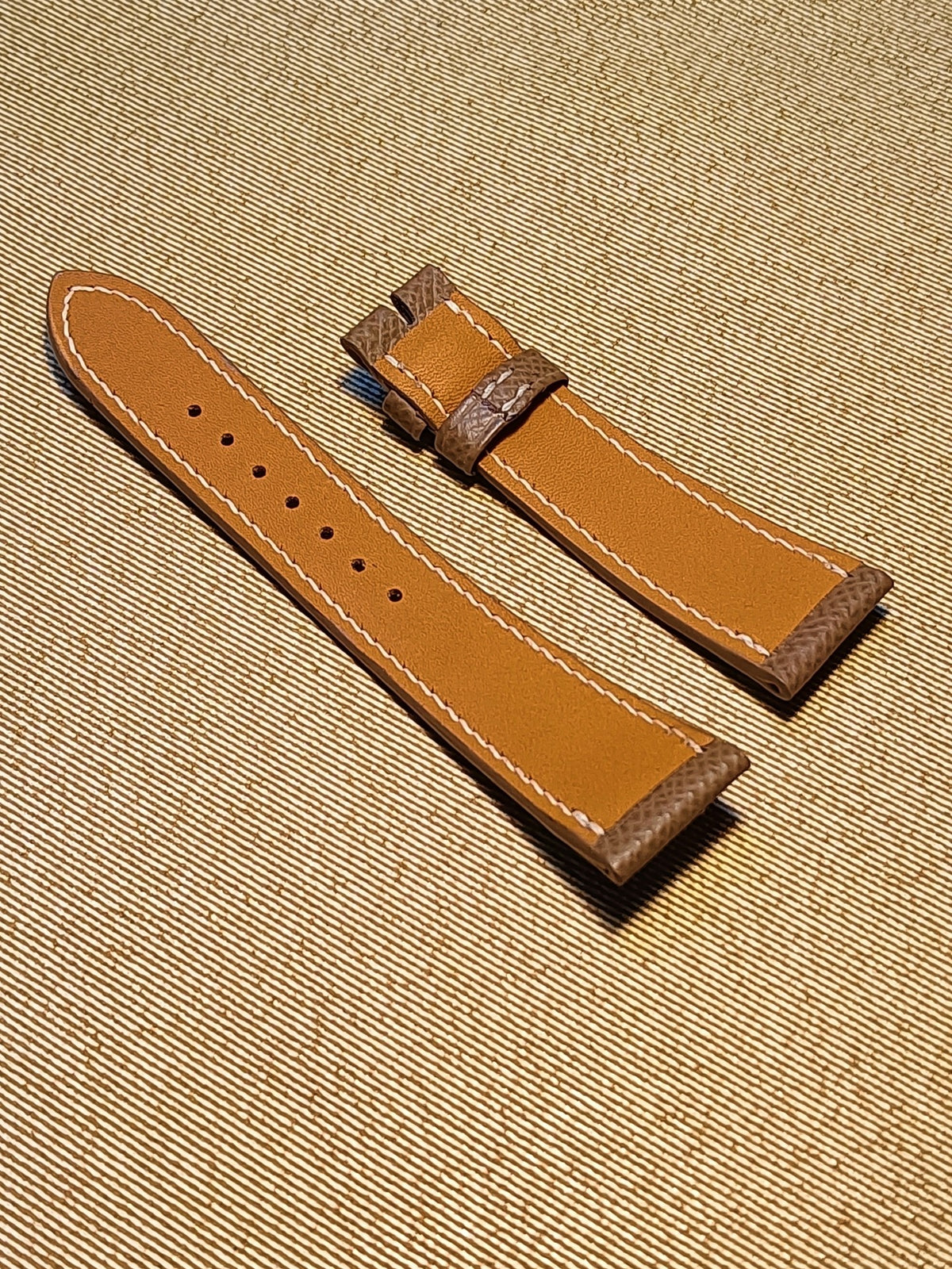 Elephant Gray Leather Watch Strap 22mm
