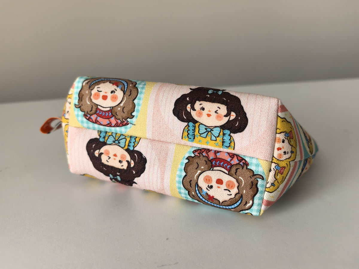 Patchwork Cartoon Girl Zipper Pouch