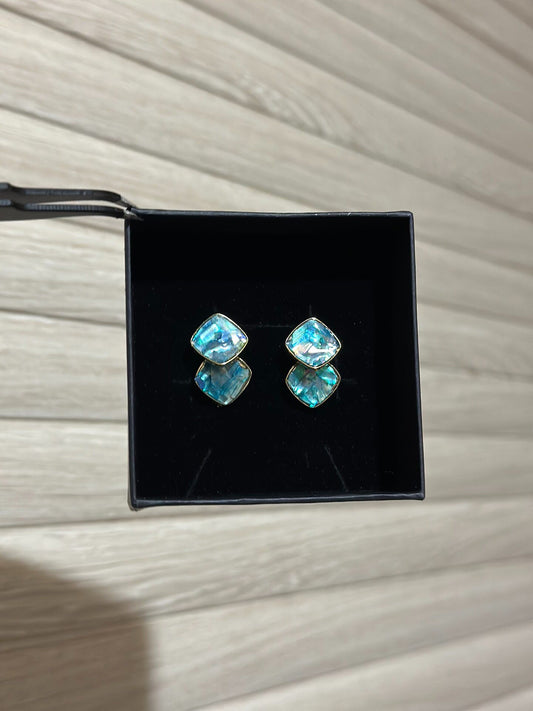 Intangible Cultural Heritage Mother-of-Pearl Geometric Sugar Cube Earrings