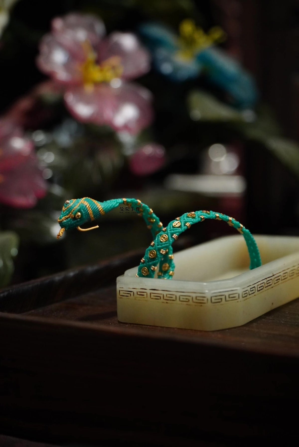 Handwoven Snake Bracelet with Gold Coins
