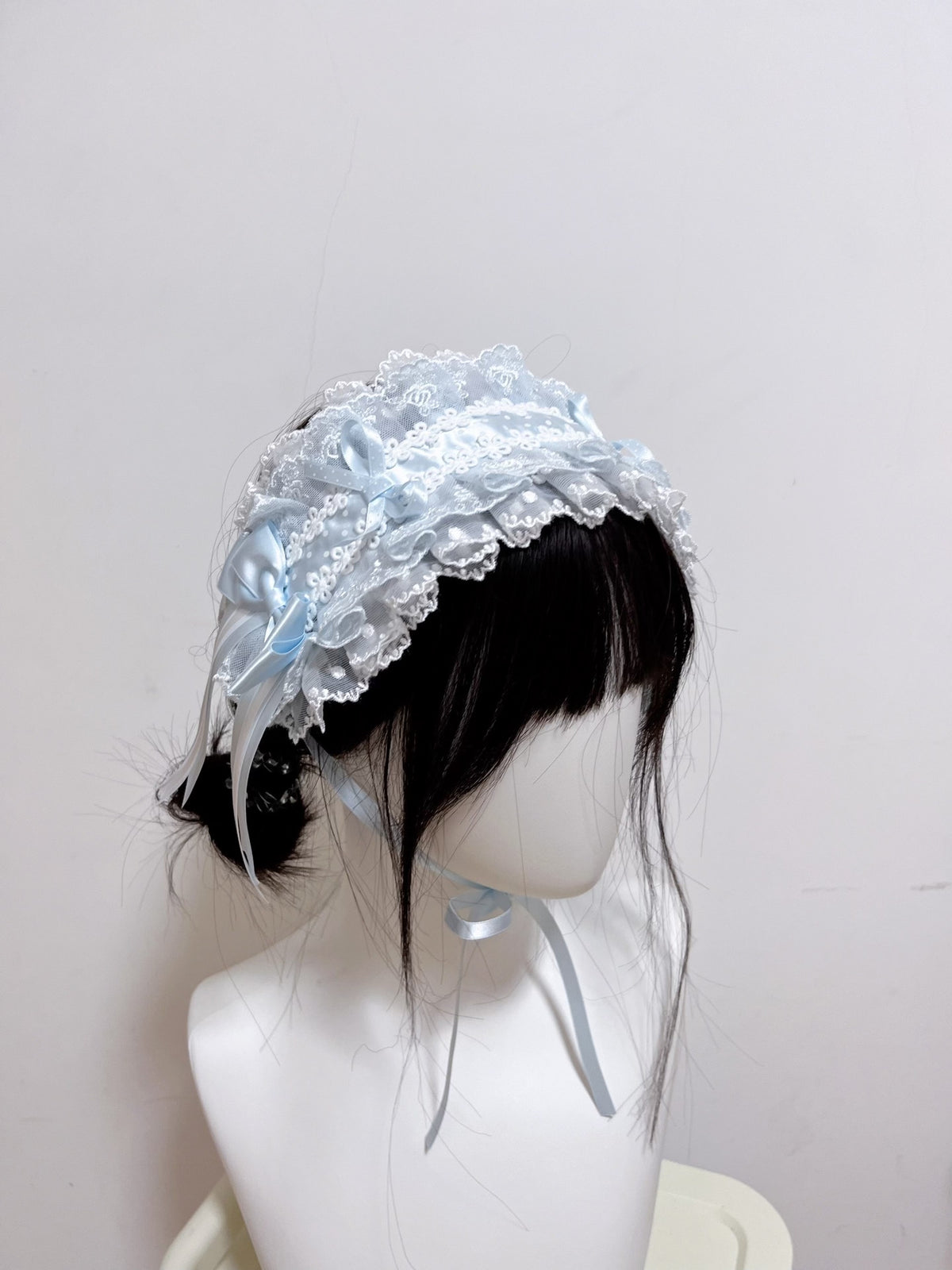 Blue Lolita Lace Bow Headband