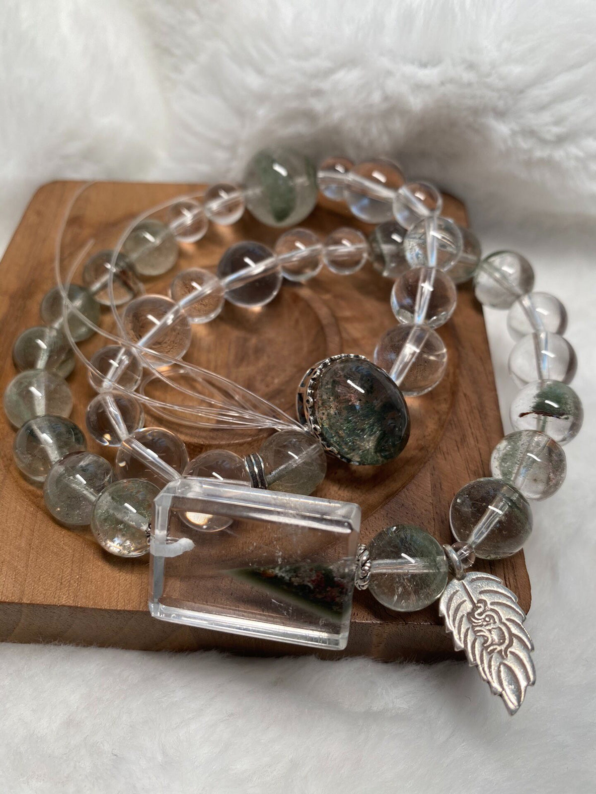Green Phantom Quartz Double Loop Bracelet