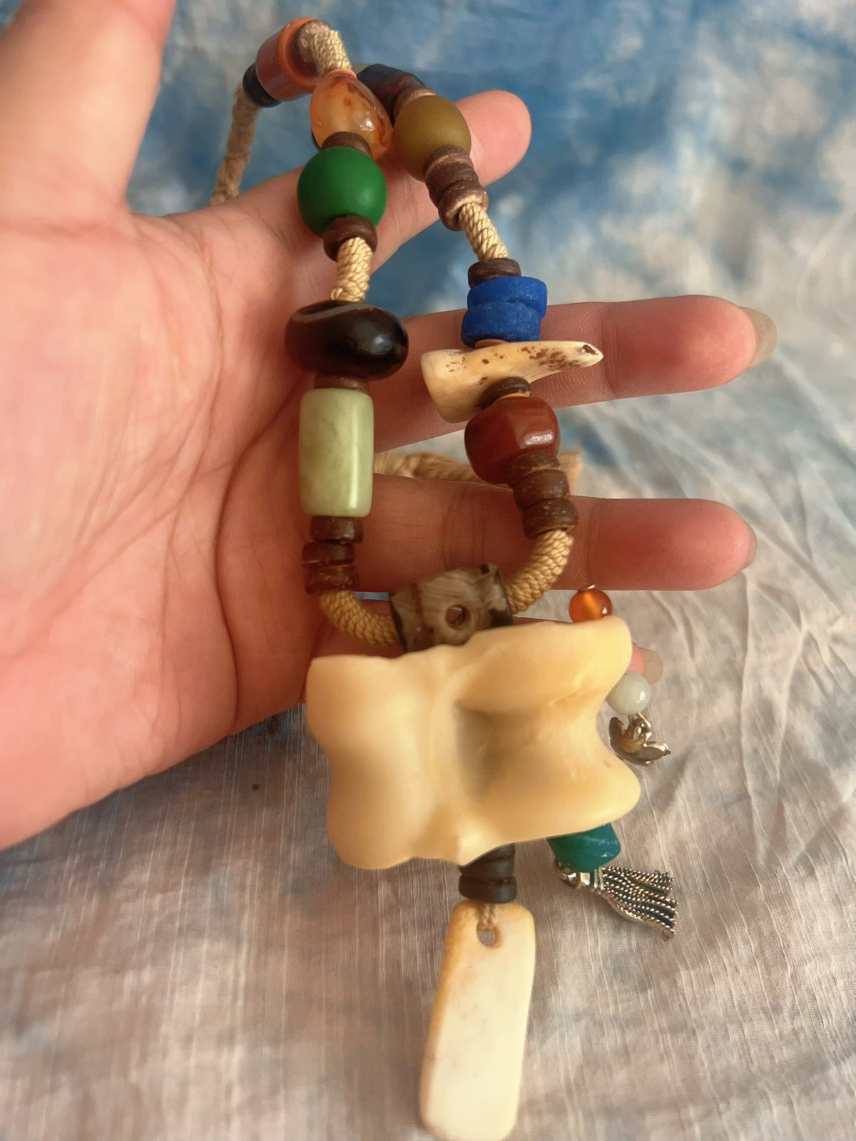 Handcrafted Deer Knee Bone Gala Ha Necklace