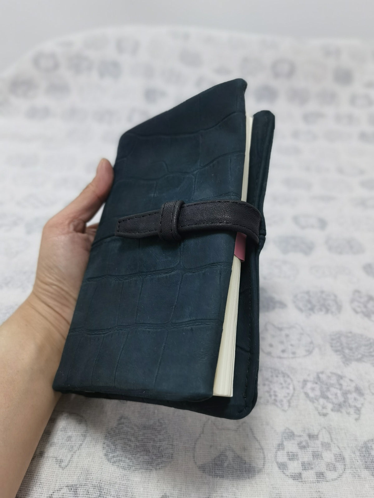 A6 Crocodile Embossed Leather Ring Binder Notebook Cover