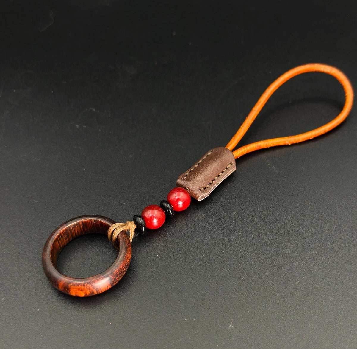 Snakewood Ring with Leather Lanyard