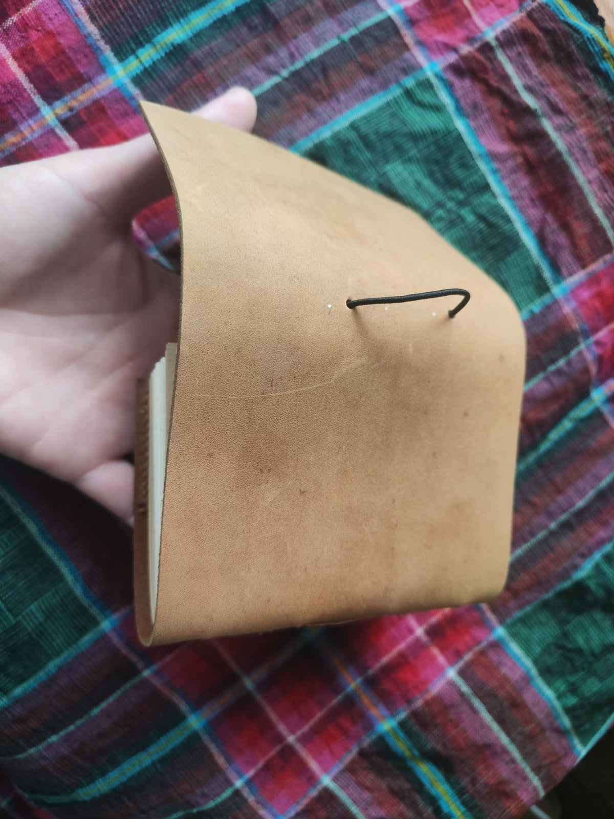 Leather Notebook with Denim Patchwork Cover