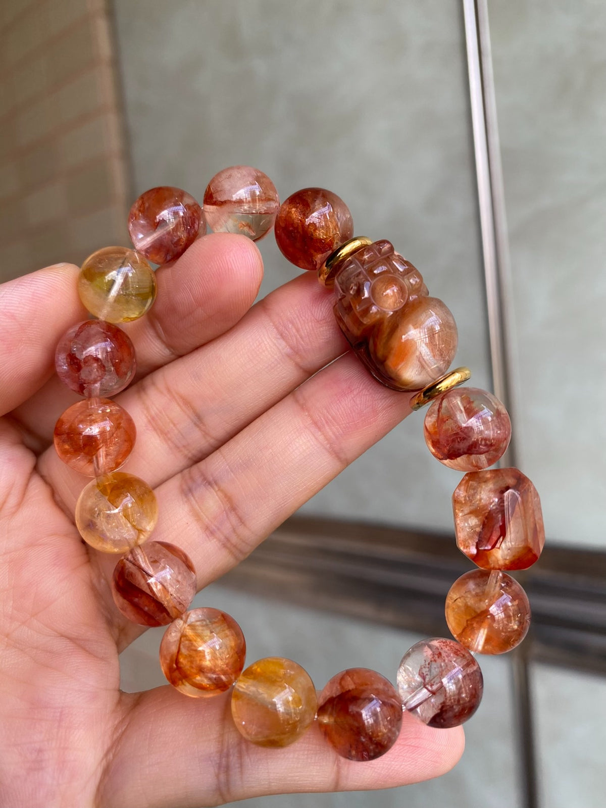Natural Crystal Bracelet with Pixiu Charm