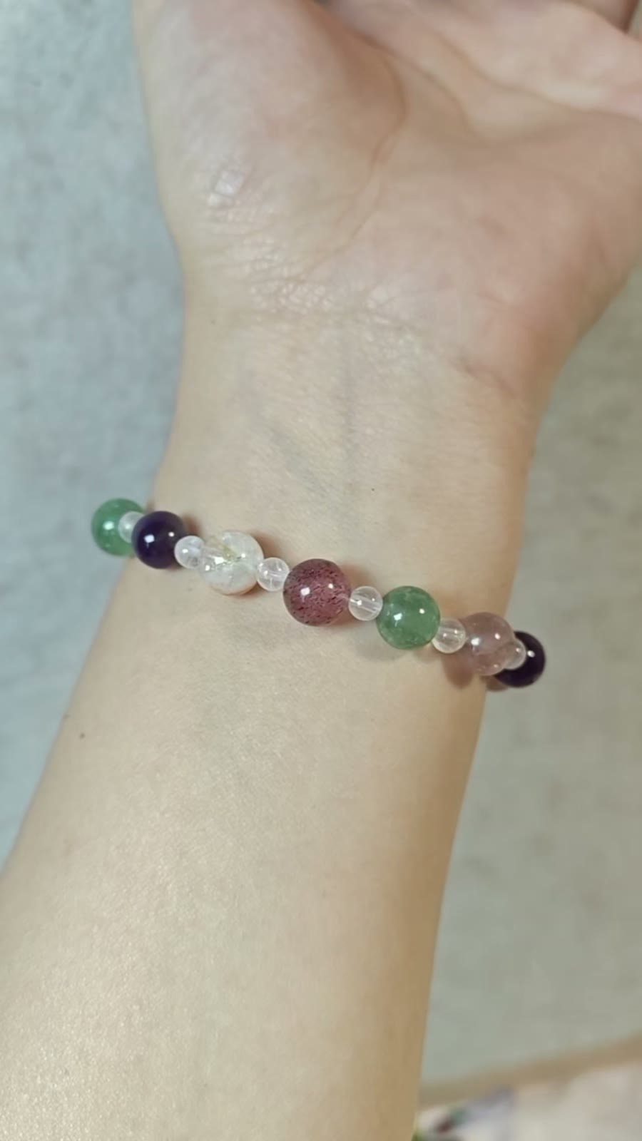 Natural Crystal Beaded Bracelet Round Beads