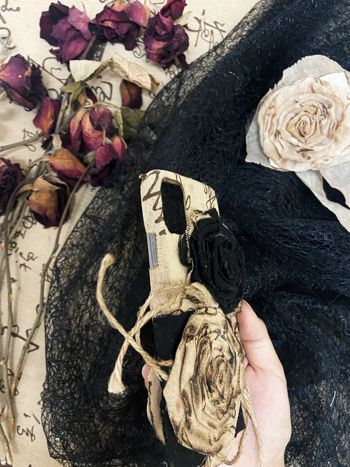 Handmade Fabric Rose Phone Case