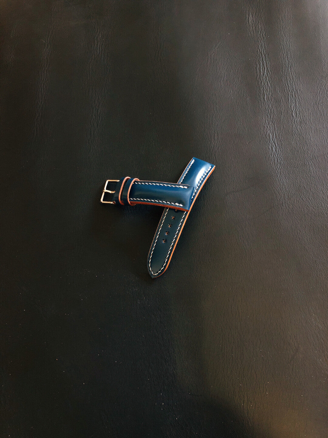Handmade Blue Cordovan Watch Strap
