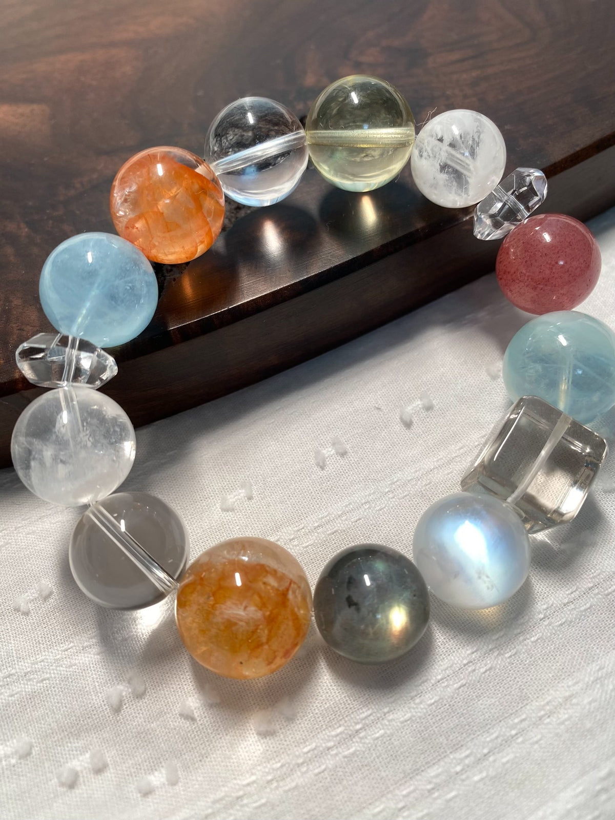 Natural Crystal Multi-Gemstone Bracelet
