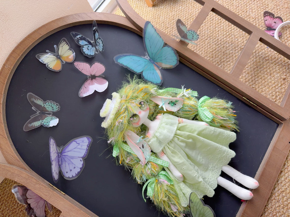 Handmade Art Doll with Bunny Ears