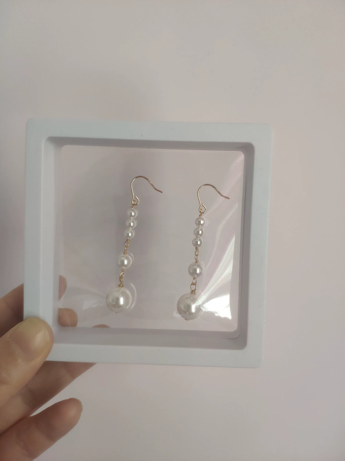 Vintage Parel Lange Hanger Oorbellen