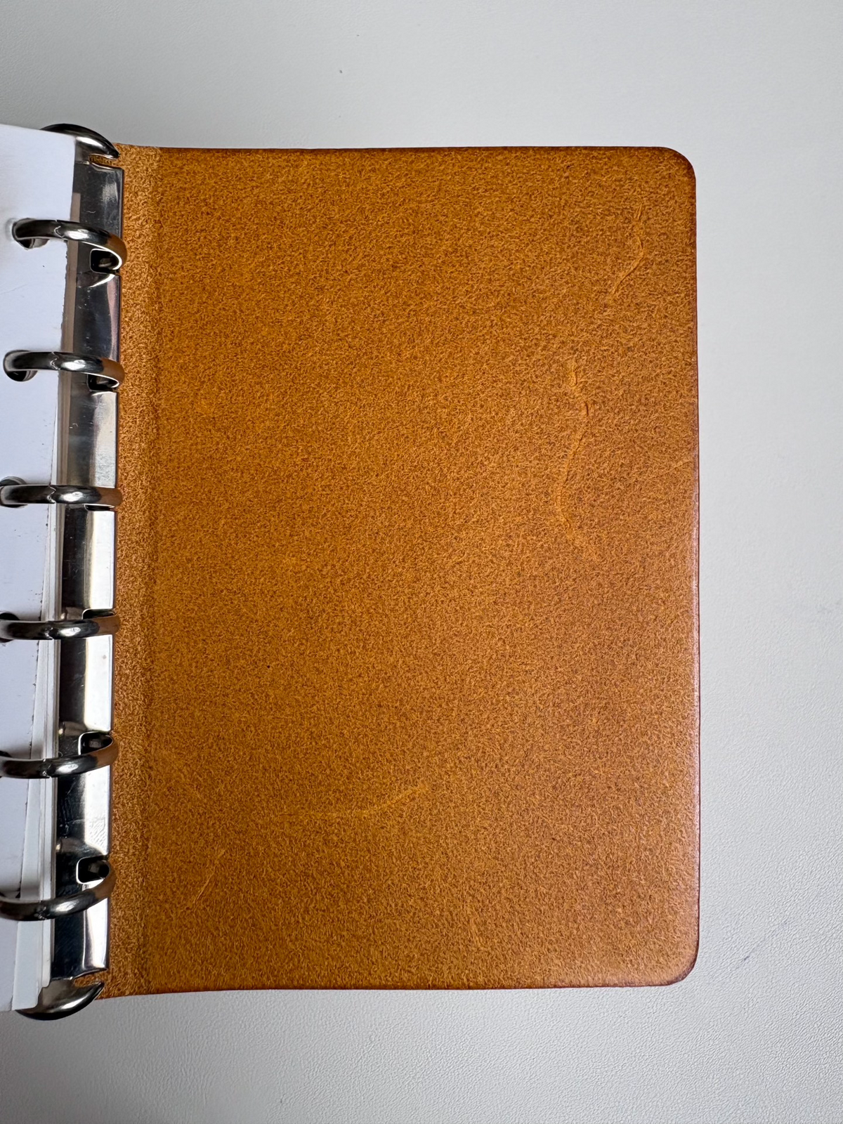 Handmade A7 Ring Binder Cover Yellow Leather