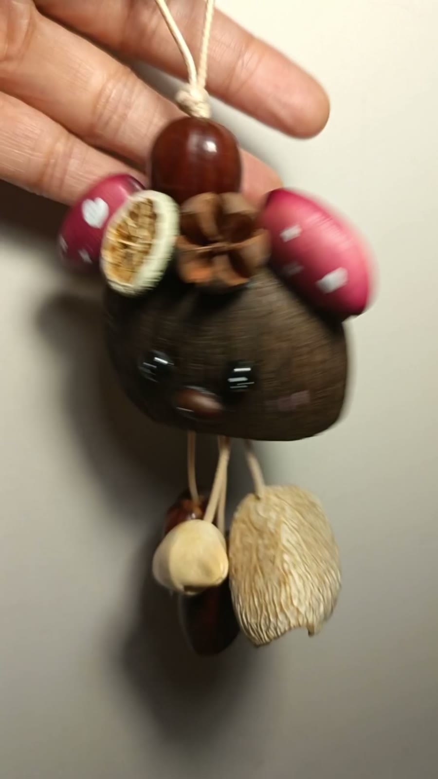 Handmade Natural Fruit Shell Handbell Charm
