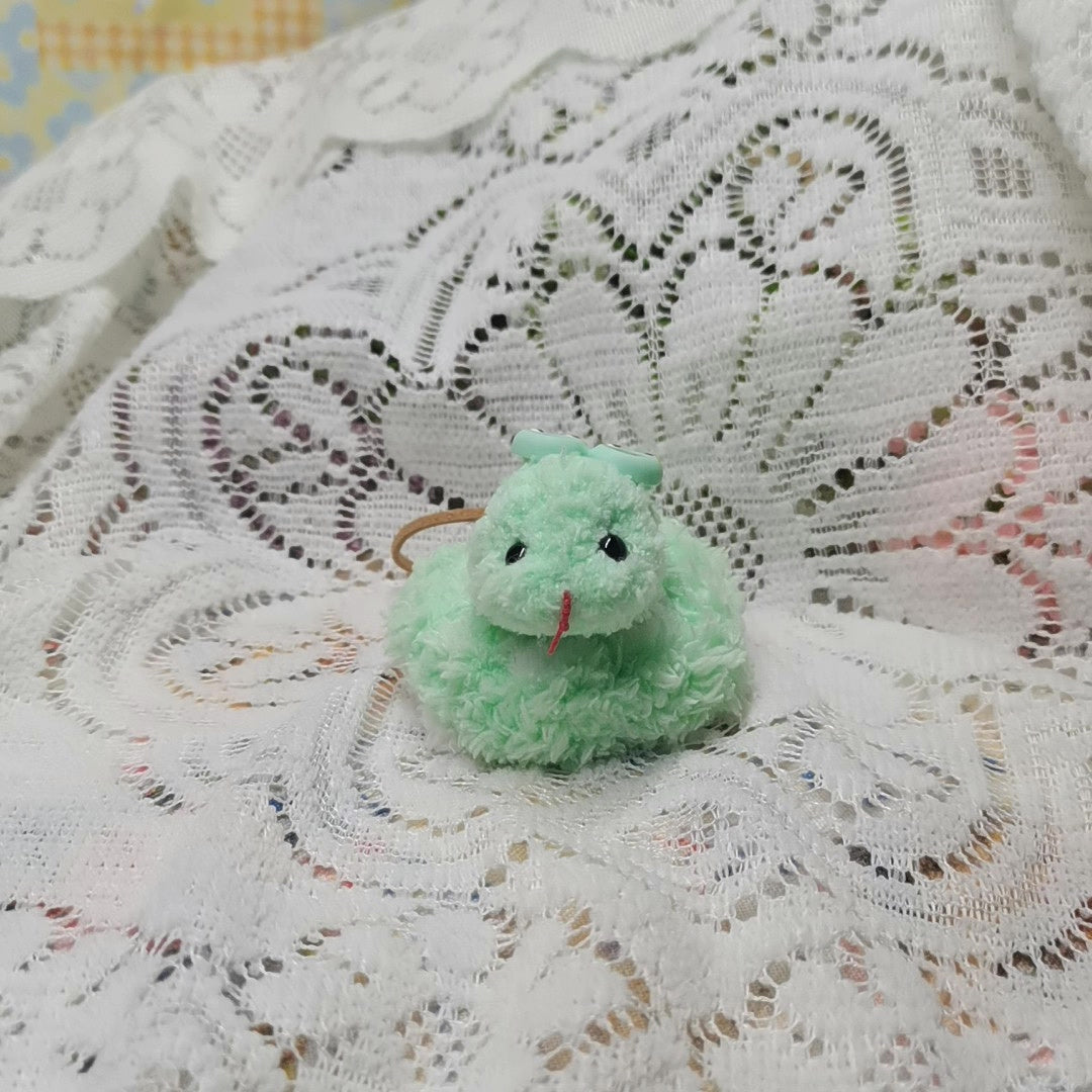 Mint Green Chenille Snake Coiled Pendant