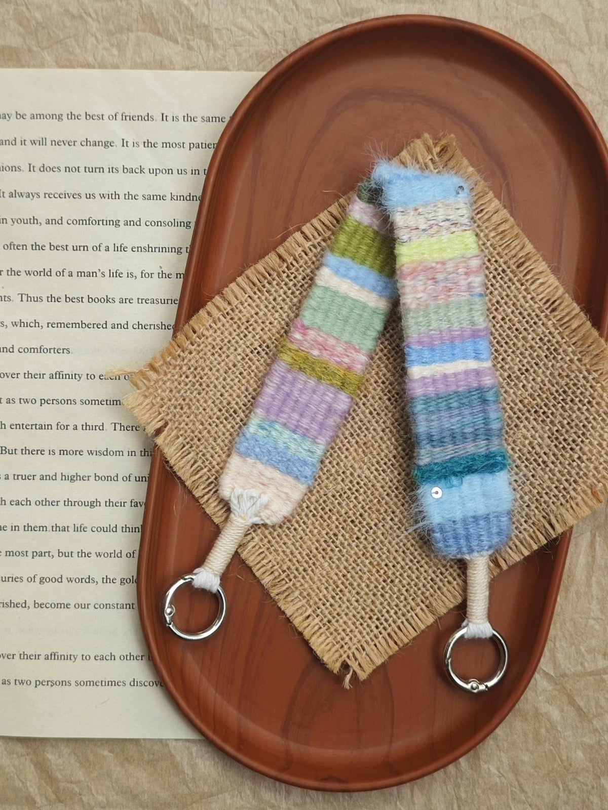 Handwoven Rainbow Striped Wrist Strap