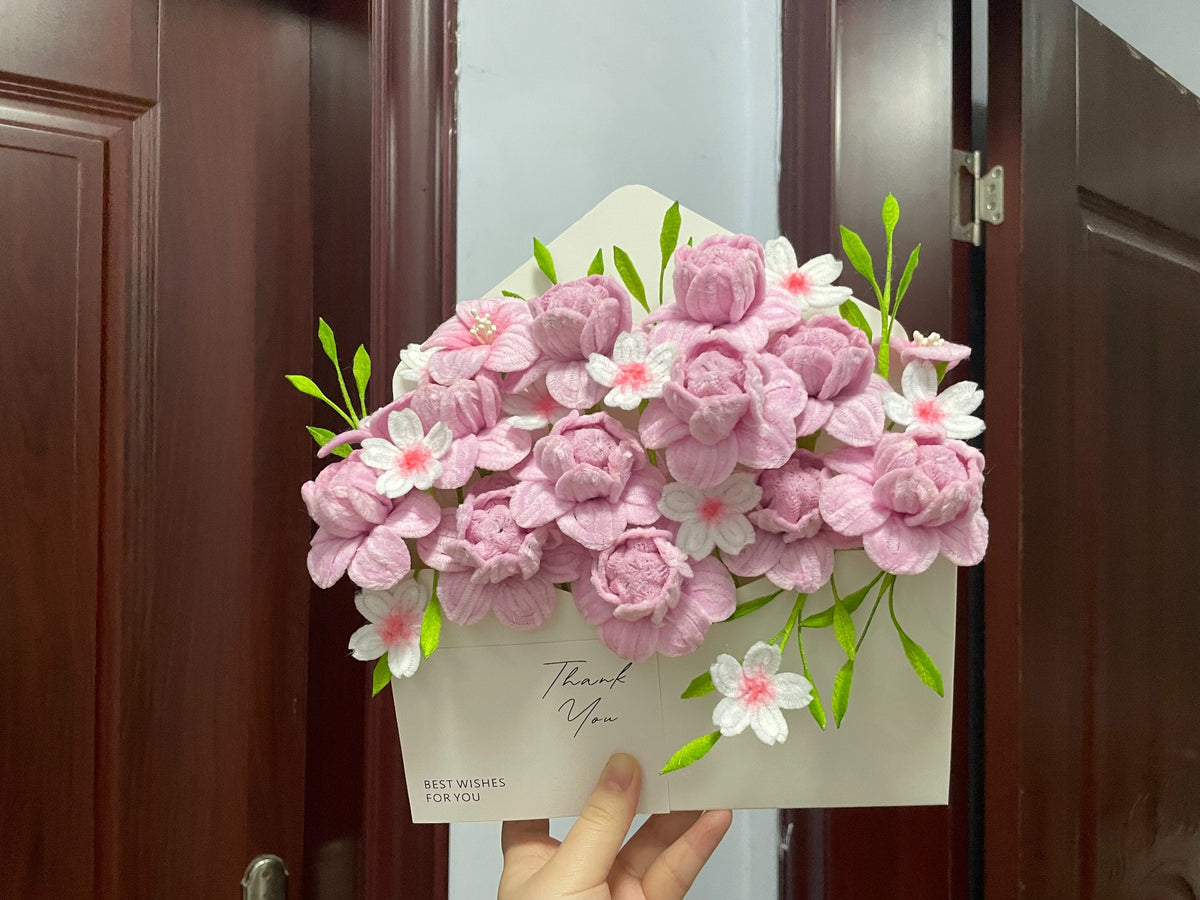 Chenille Rose Bouquet Envelope Box