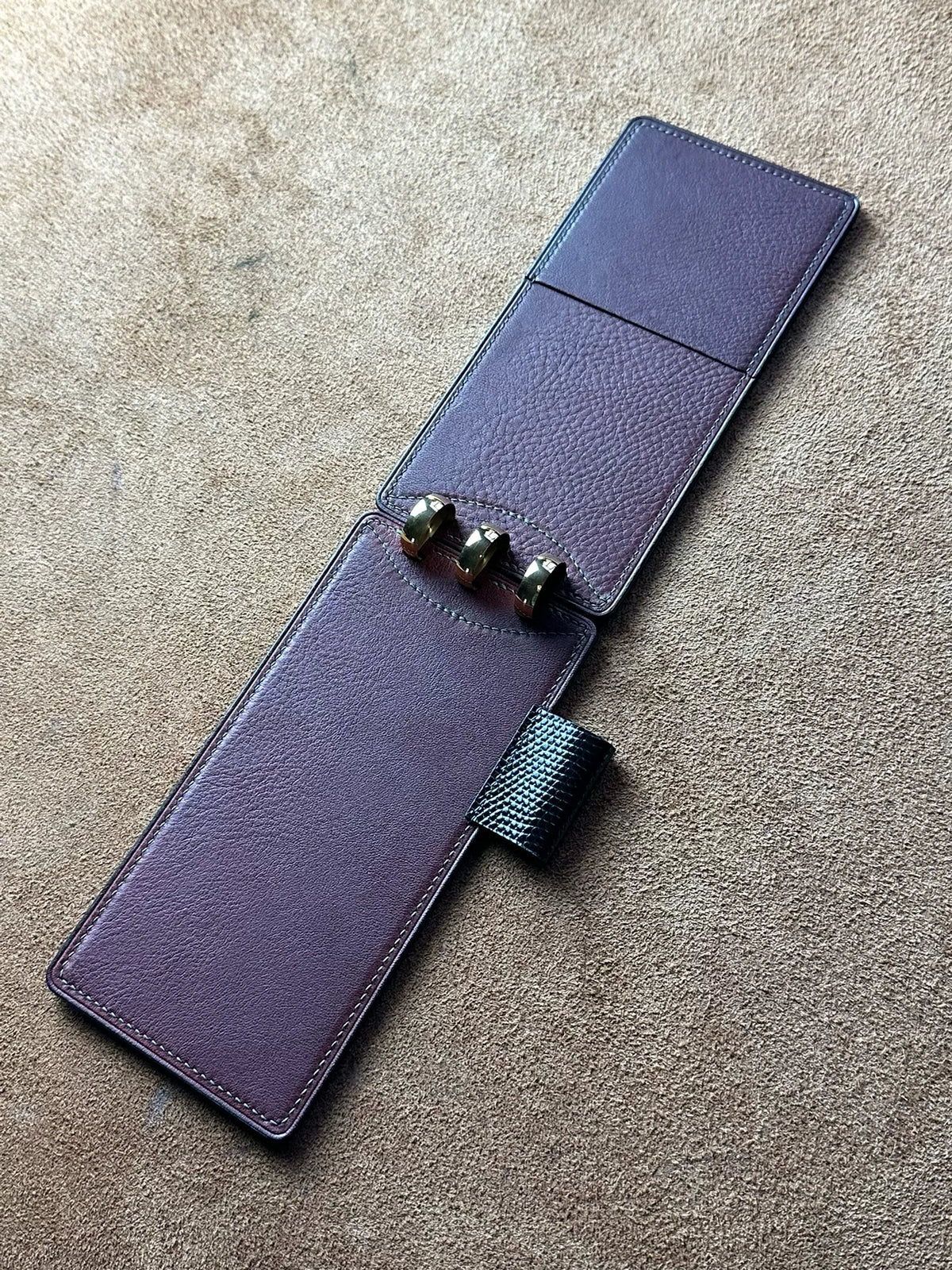 Textured Leather Mushroom Notebook Cover with Card Pocket