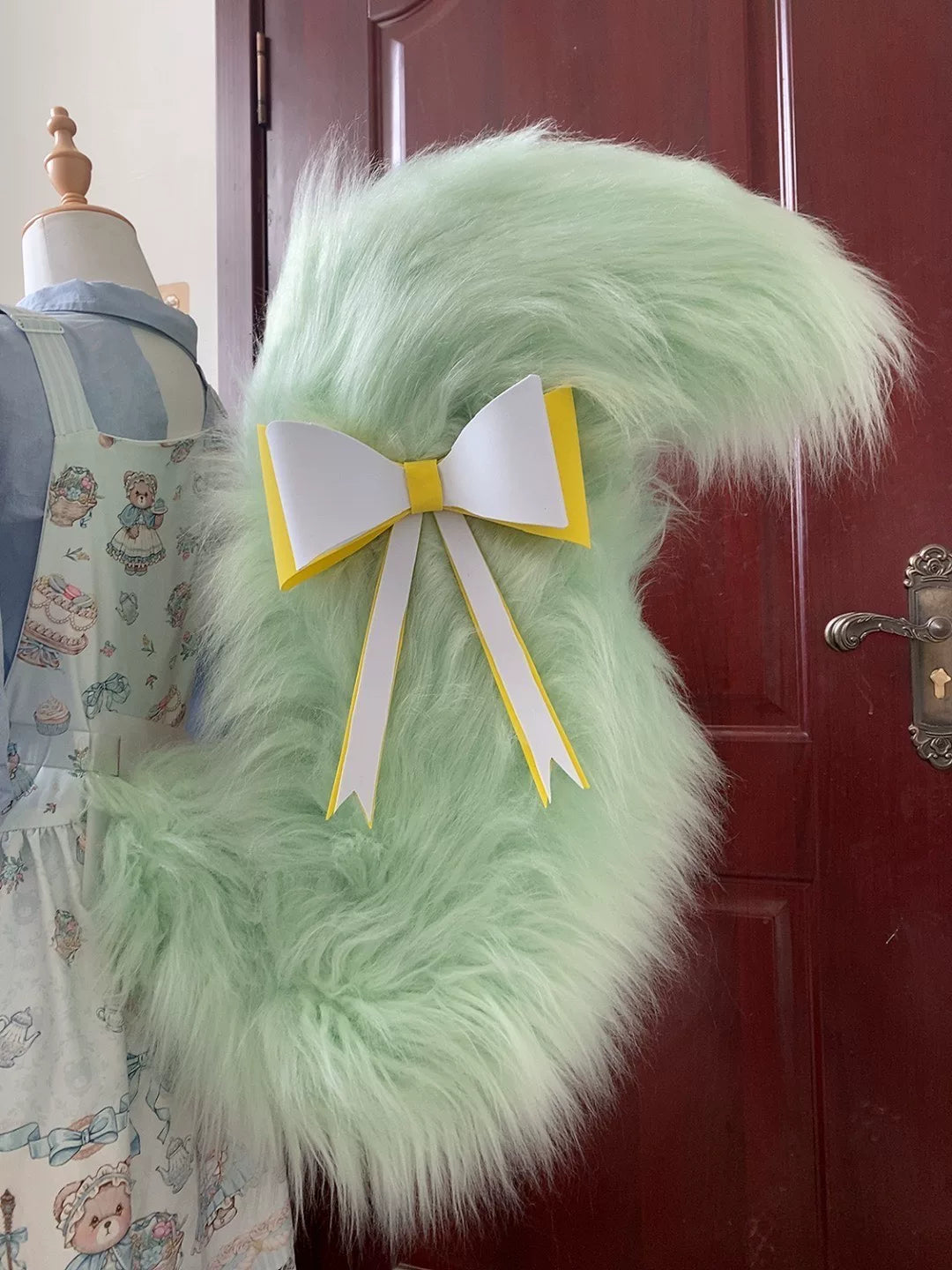 Mint Green Faux Fur Cosplay Tail