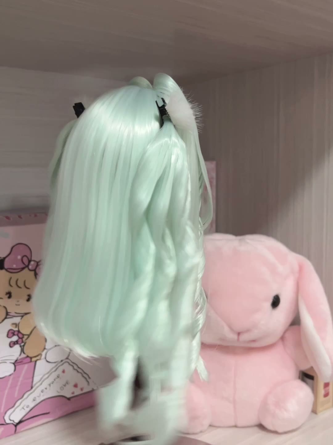 Mint Green Spiral Curl Doll Wig