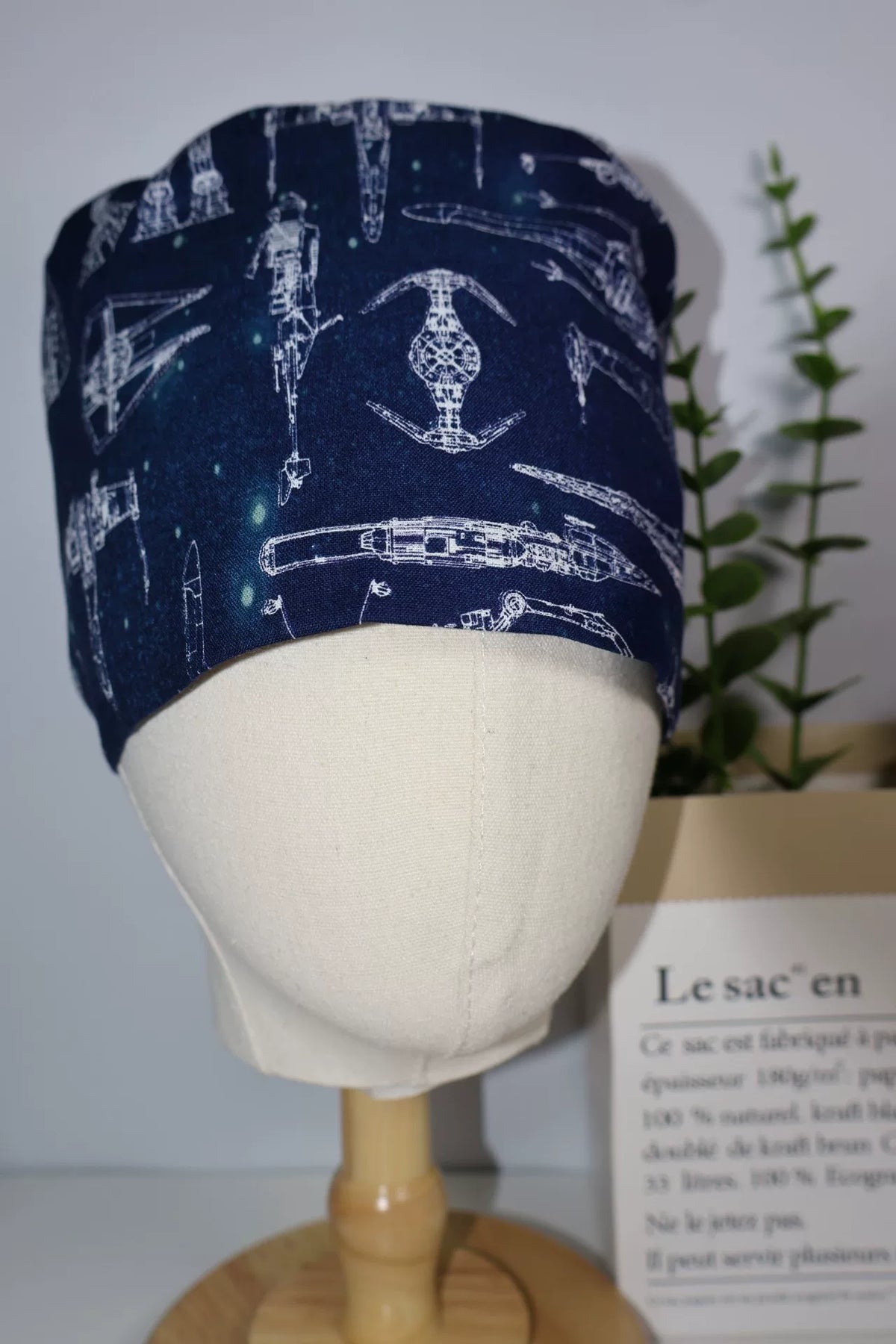 Gorro quirúrgico de algodón con estampado espacial