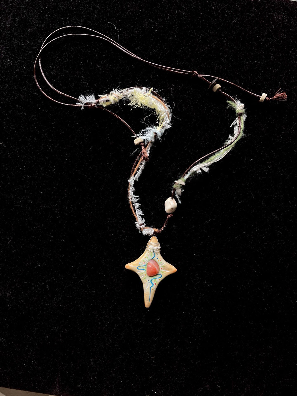 Stone Clay Agate Pendant Necklace