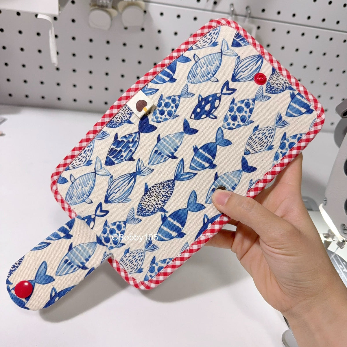 Handmade Fish Pattern Fabric Binder Cover