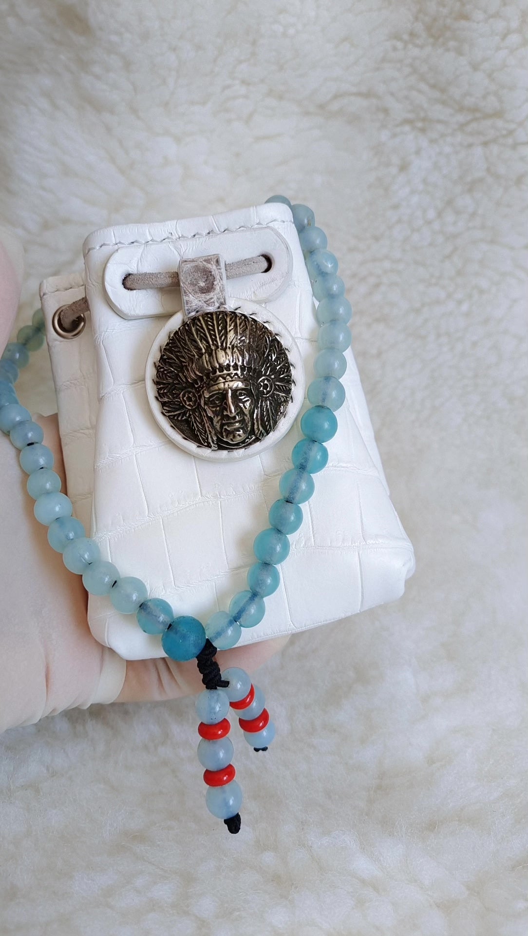 Porte-monnaie en cuir de crocodile de l'Himalaya