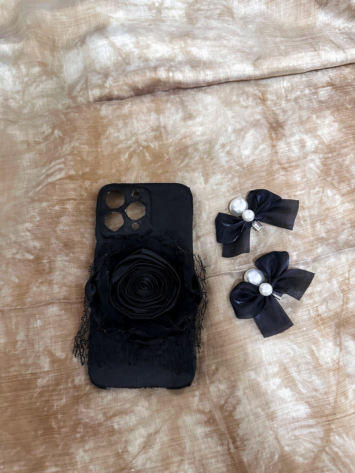 Handmade Fabric Rose Phone Case
