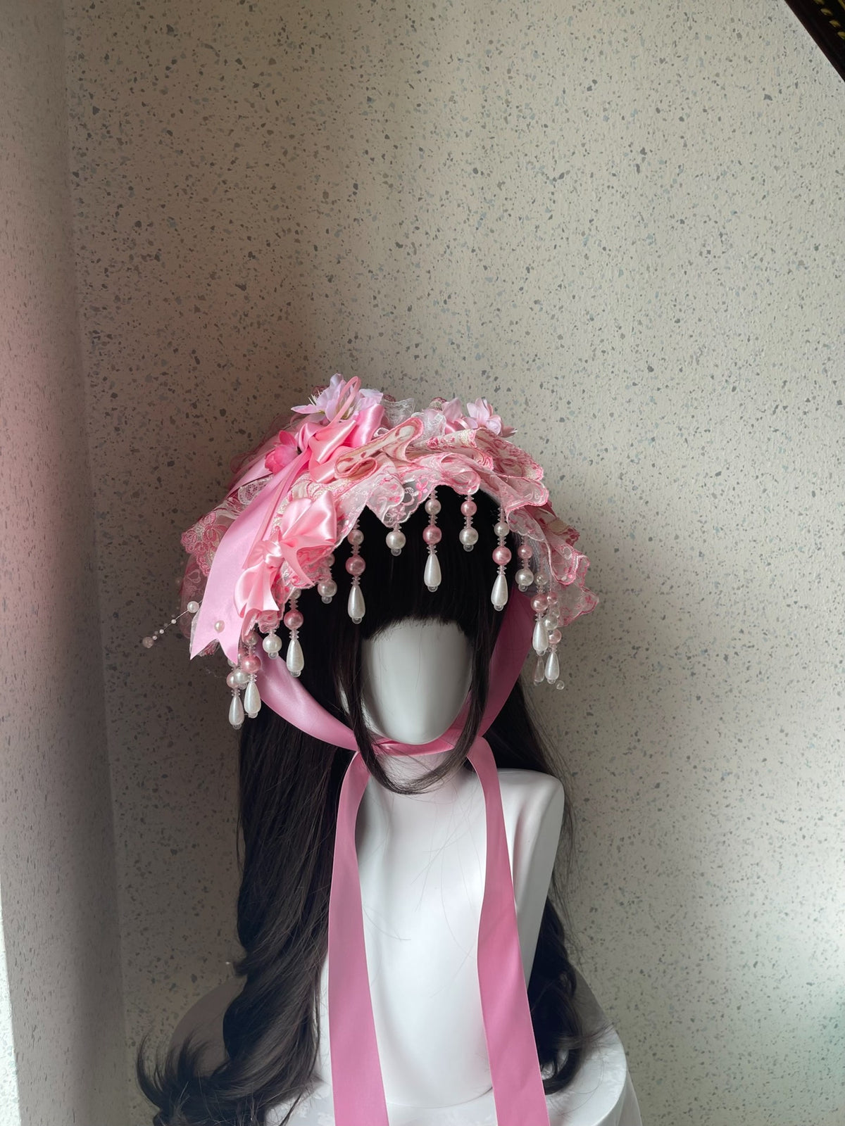 Lolita Bonnet with Beaded Fringe