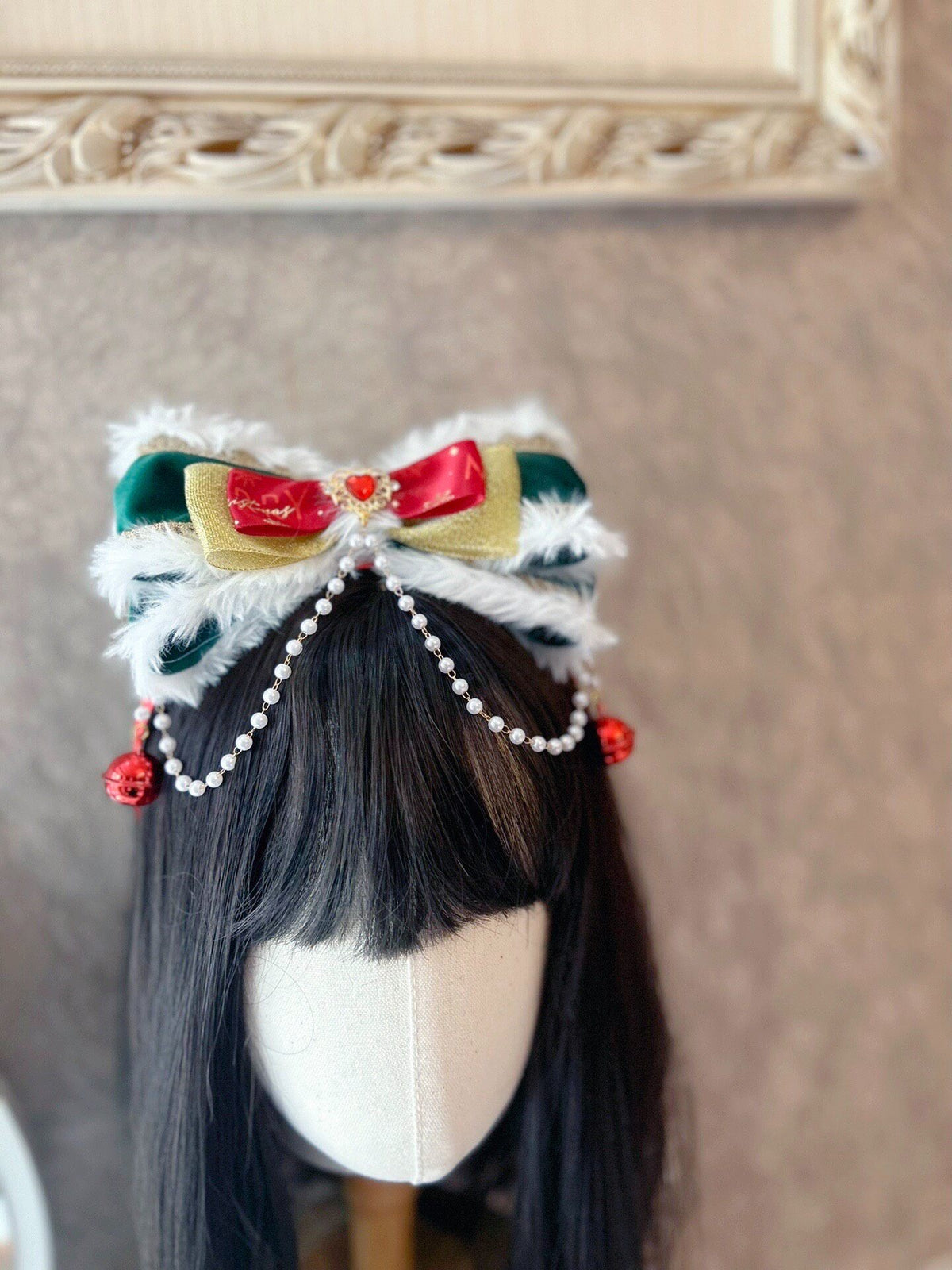 Christmas Bow Headband with Anti-Slip Teeth
