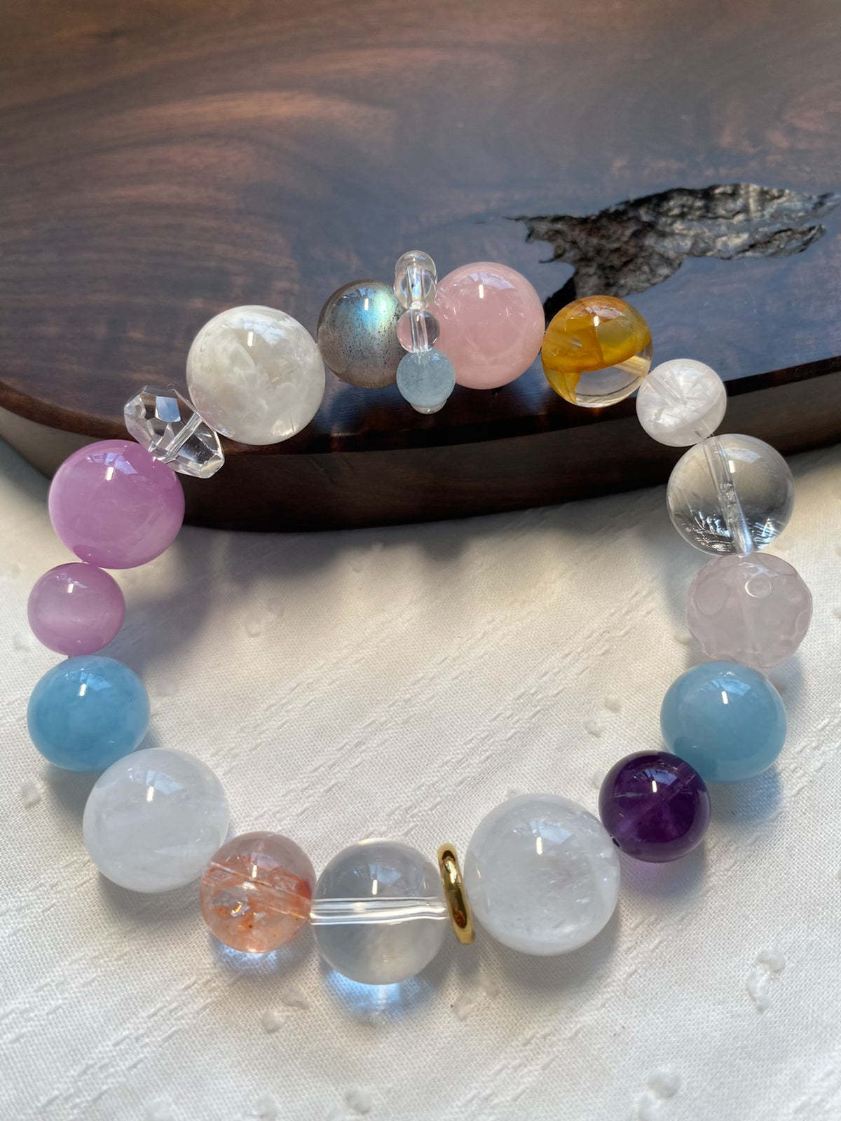 Multi-Gemstone Crystal Bracelet with Kunzite