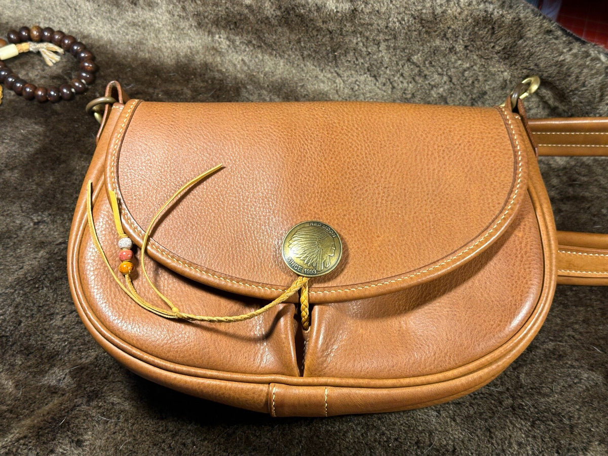 Tan Leather Crossbody Bag with Flap Closure