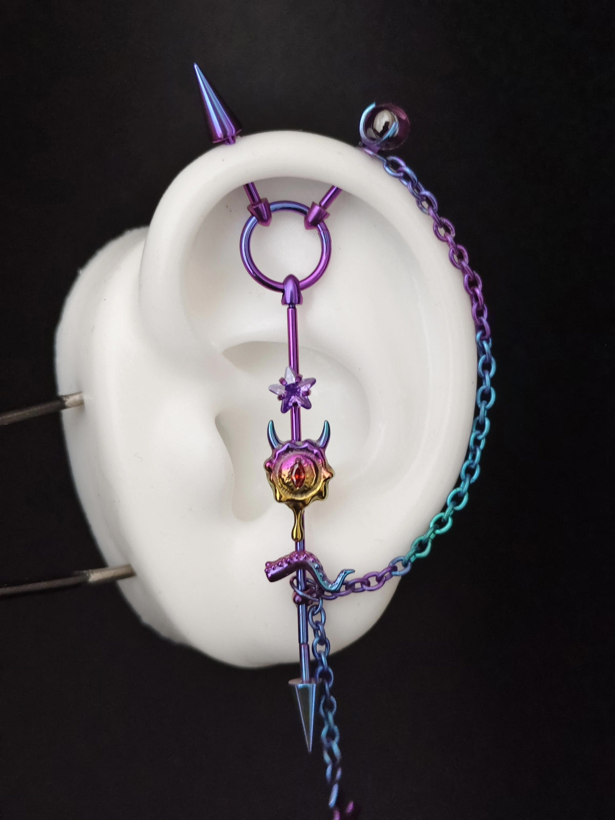 Cthulhu Ear Jewelry Titanium Alloy Set