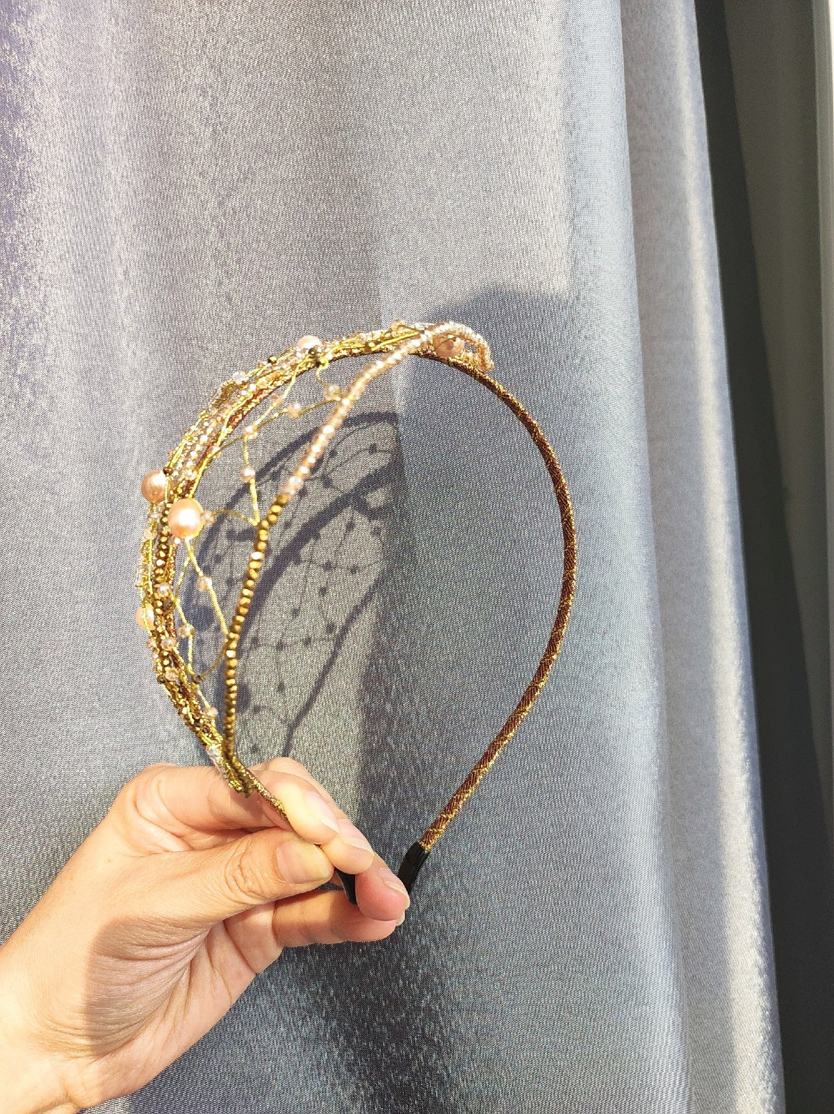Gold Leaf Pearl Headband Hair Accessory