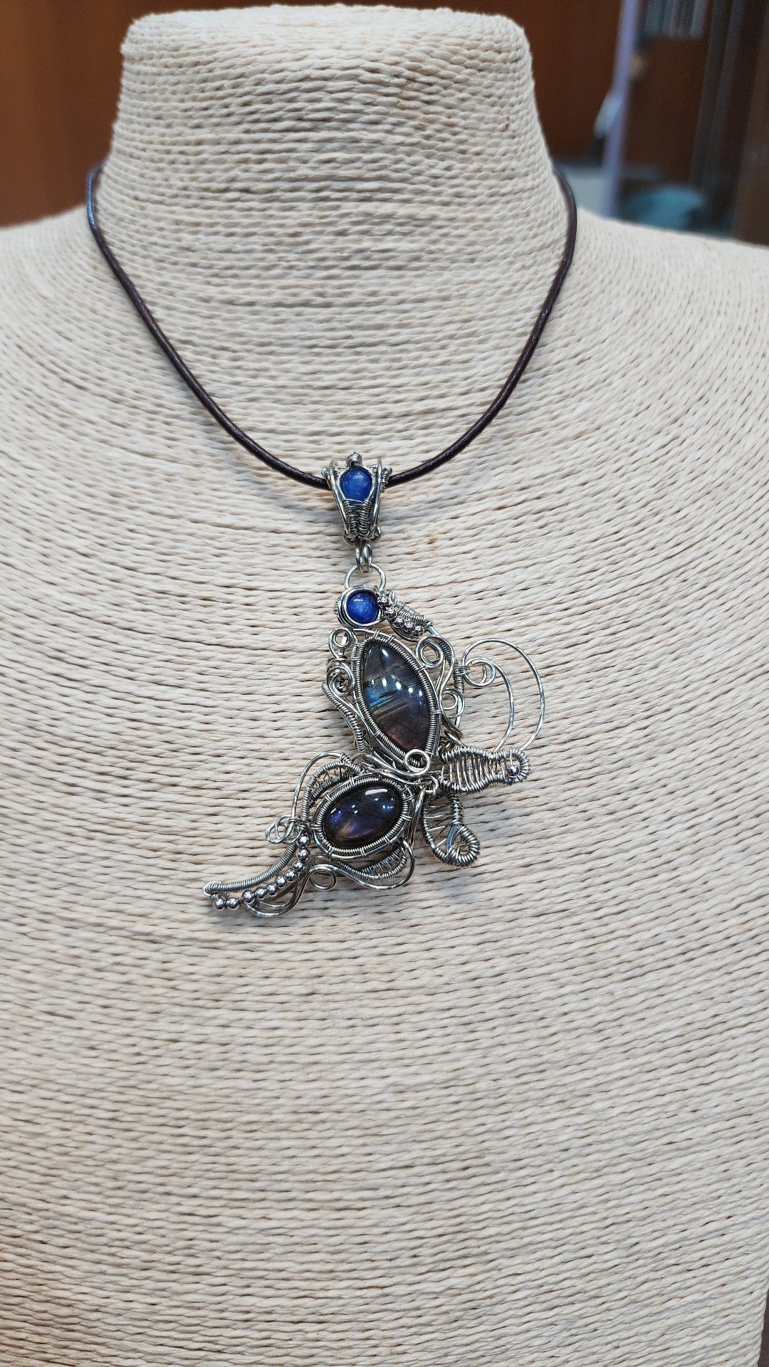 Wire Wrapped Labradorite Pendant Necklace