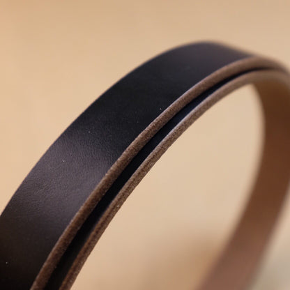 Matte Black Leather Belt with Gold-Tone Shield Buckle