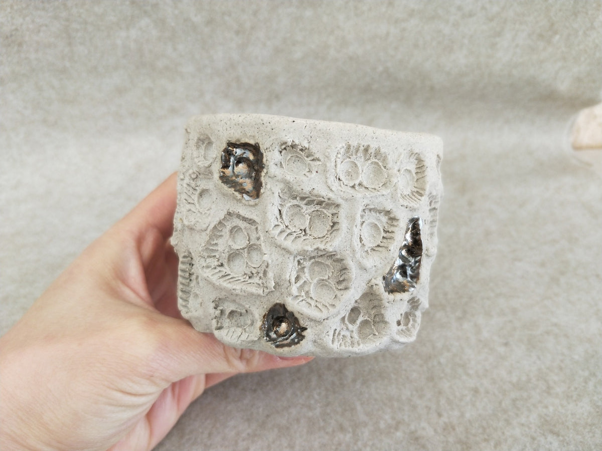 Handcrafted Ceramic Caudex Planter Beige Speckled