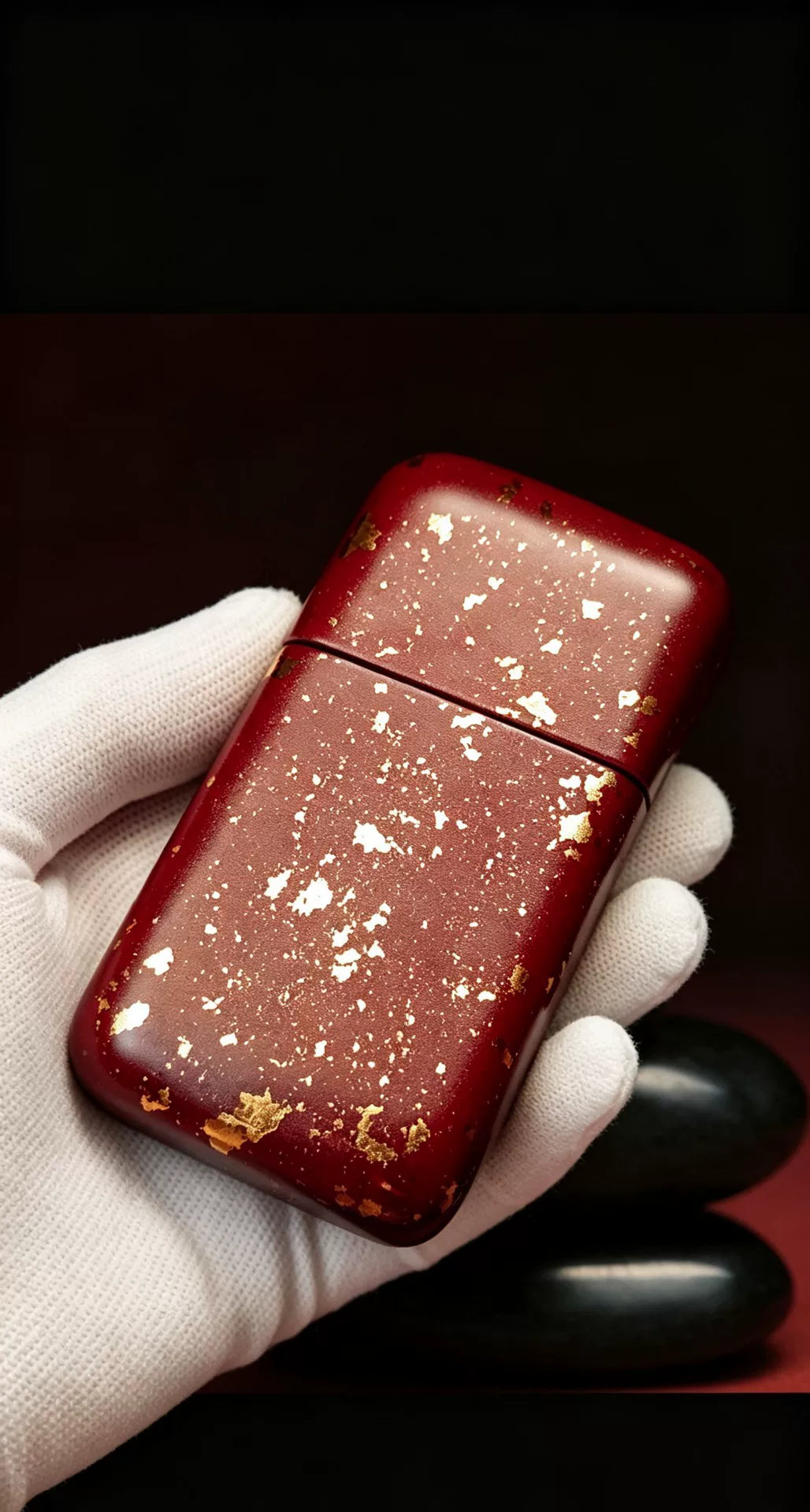 Estuche para puros de cuero con motas de oro 20 unidades