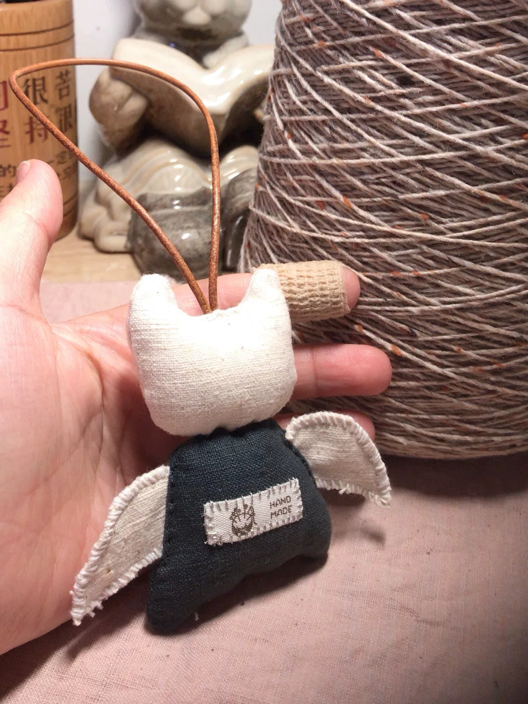 Handgjord vävd kattängel hängande ornament