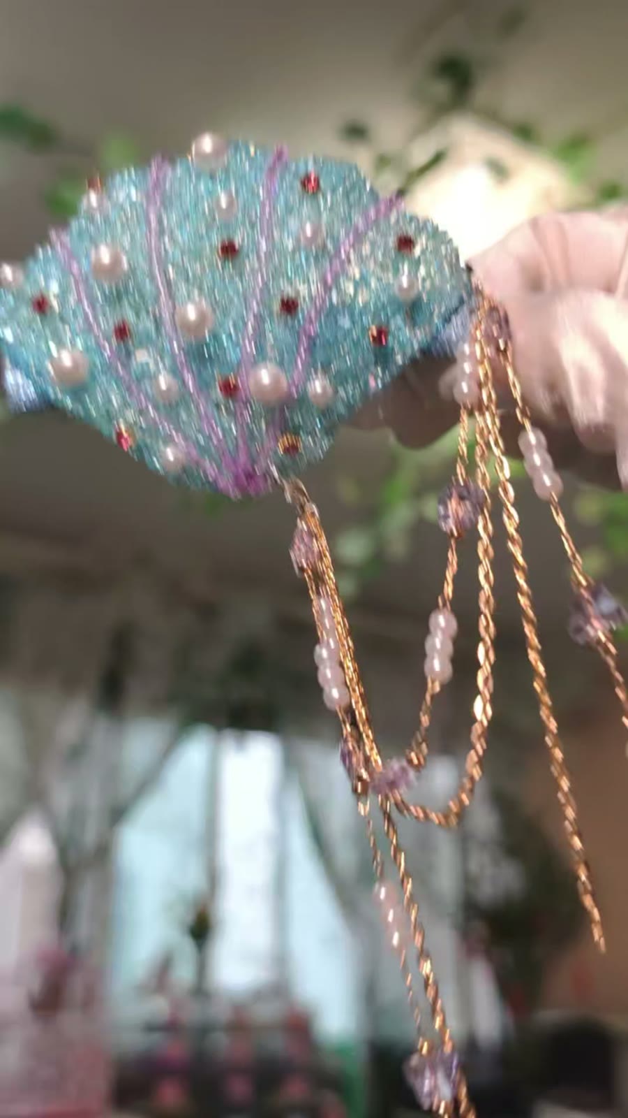Handmade Beaded Shell Hair Claw