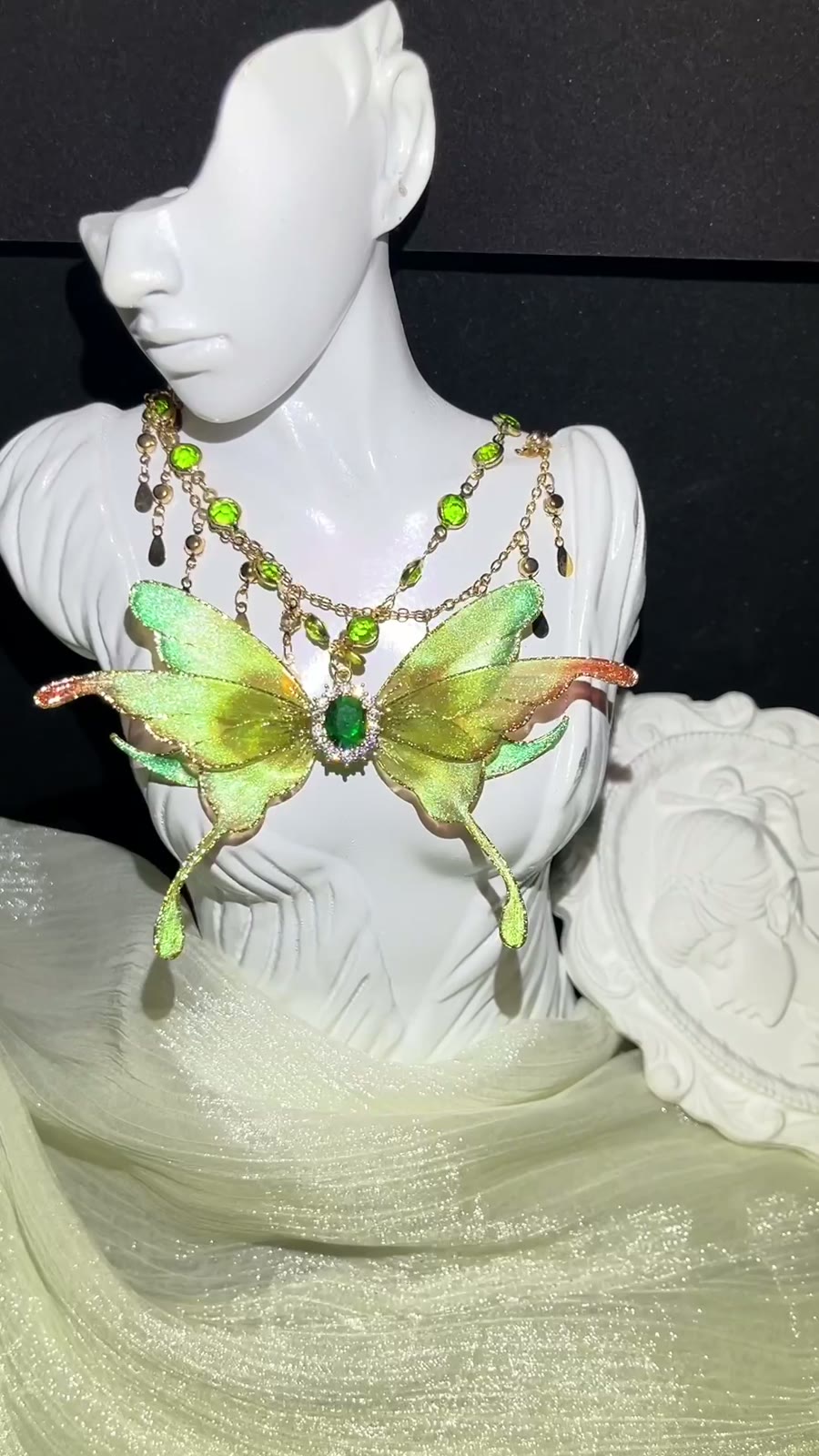 Butterfly Statement Necklace With Resin Wings