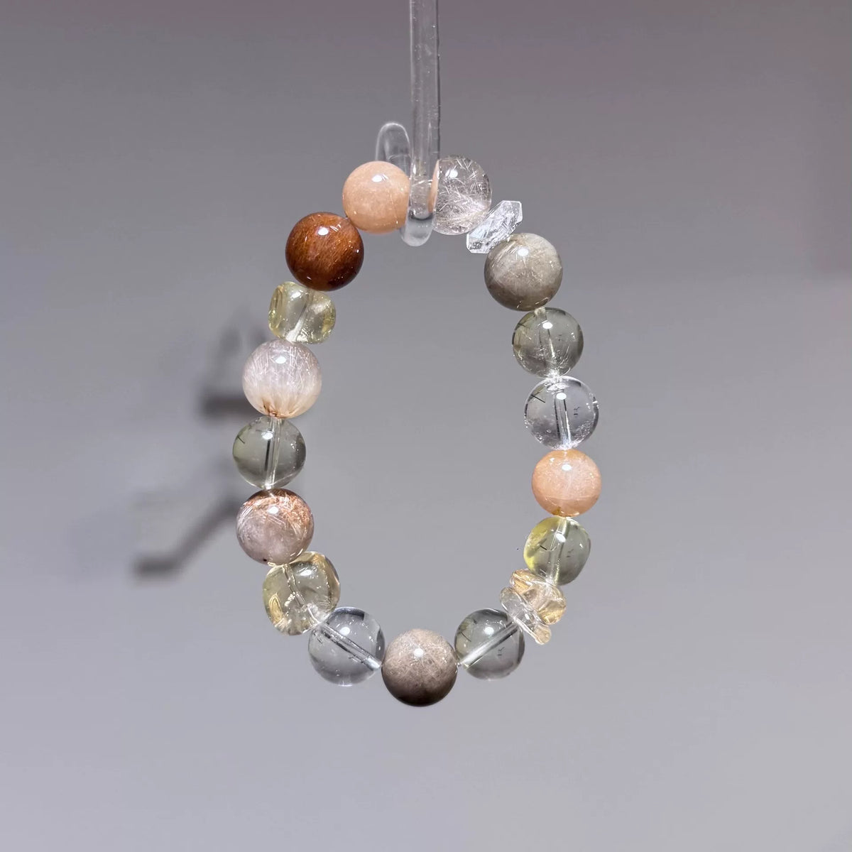 Gold Rutilated Quartz Crystal Bracelet