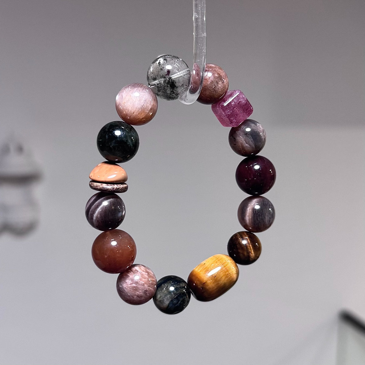 Black Gold Skeleton Quartz Gemstone Bracelet