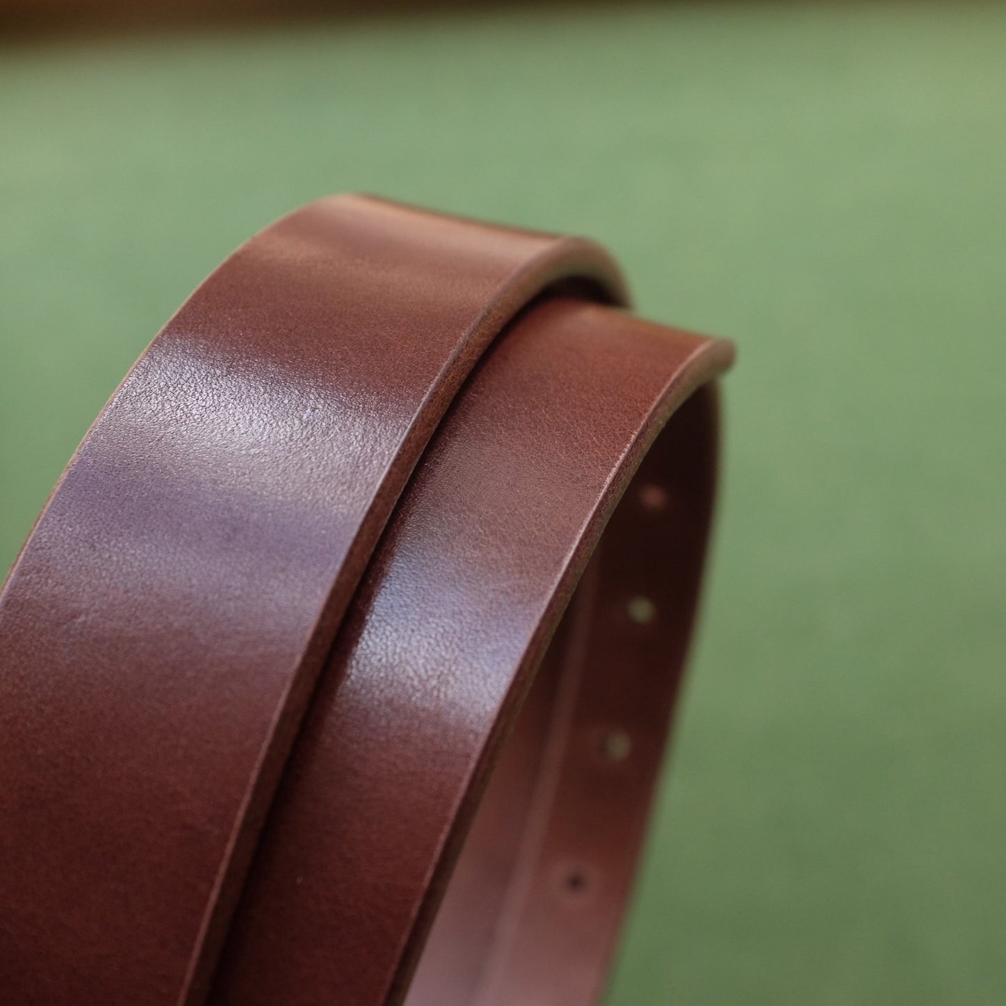 Tapered Leather Belt with Engraved Metal Buckle