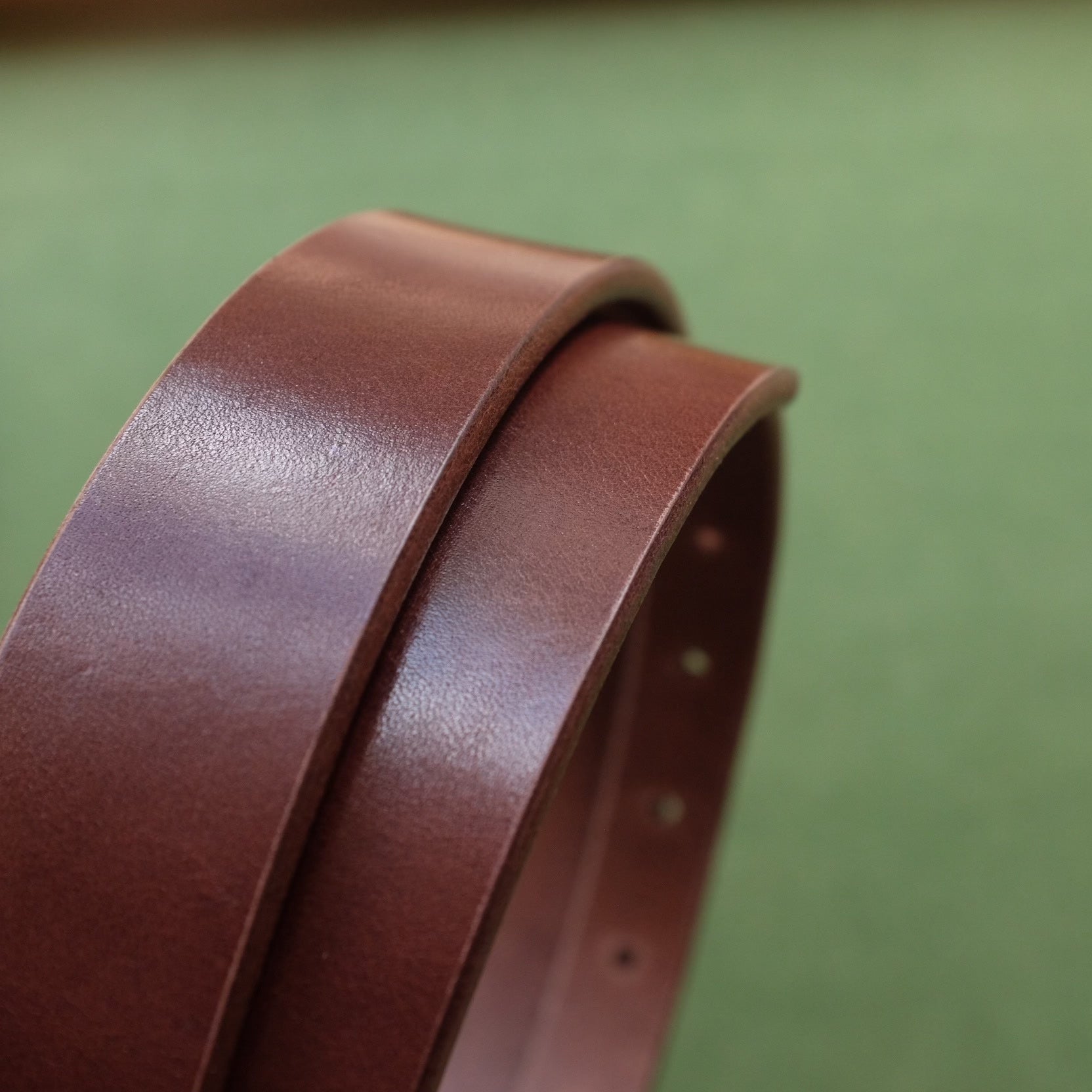 Tapered Leather Belt with Engraved Metal Buckle