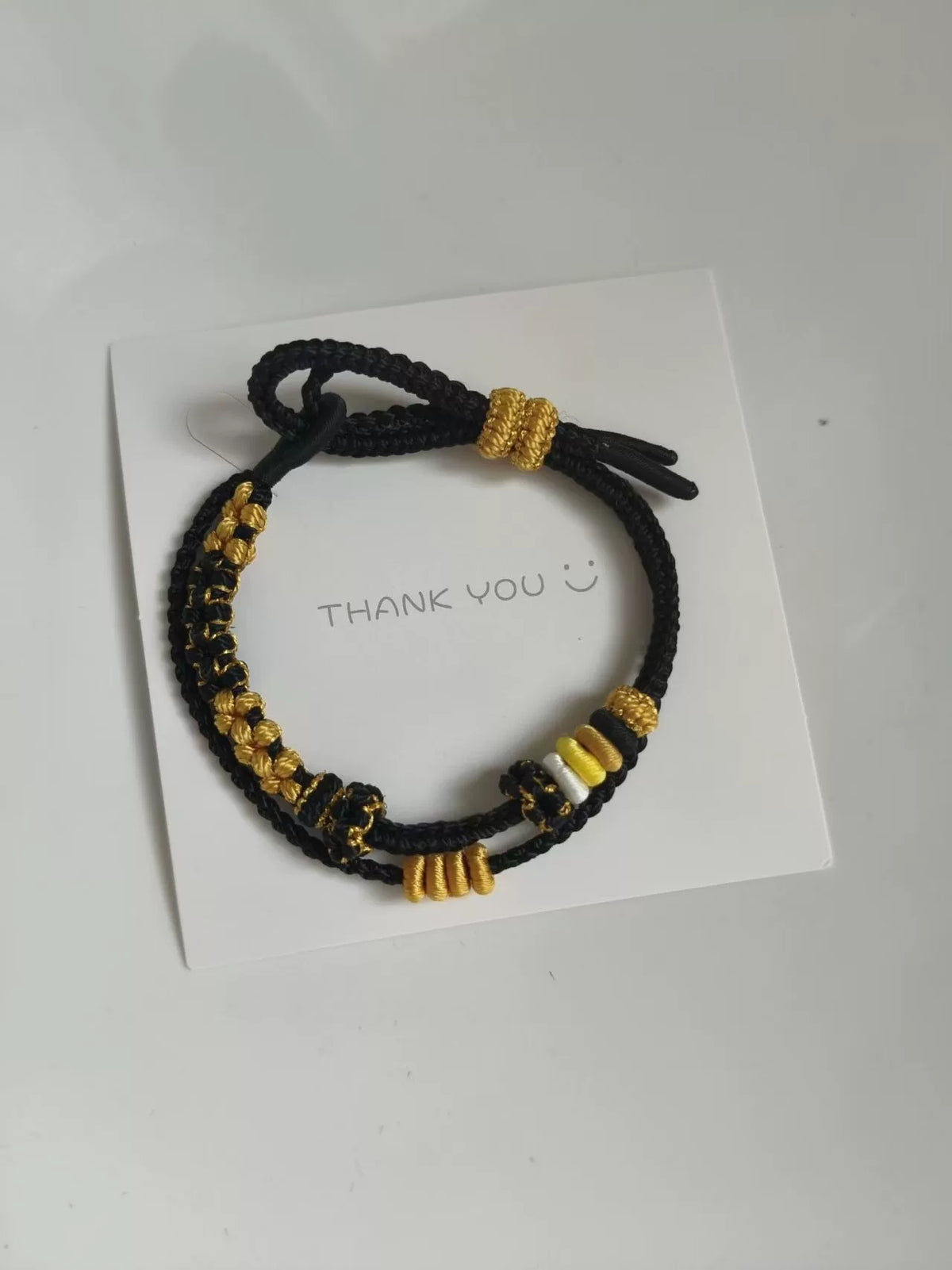 Handwoven Black Gold Double Layer Bracelet